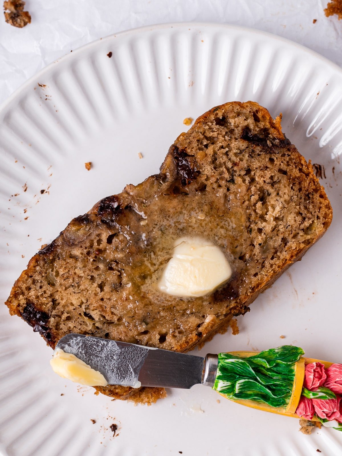 melting butter with butter knife