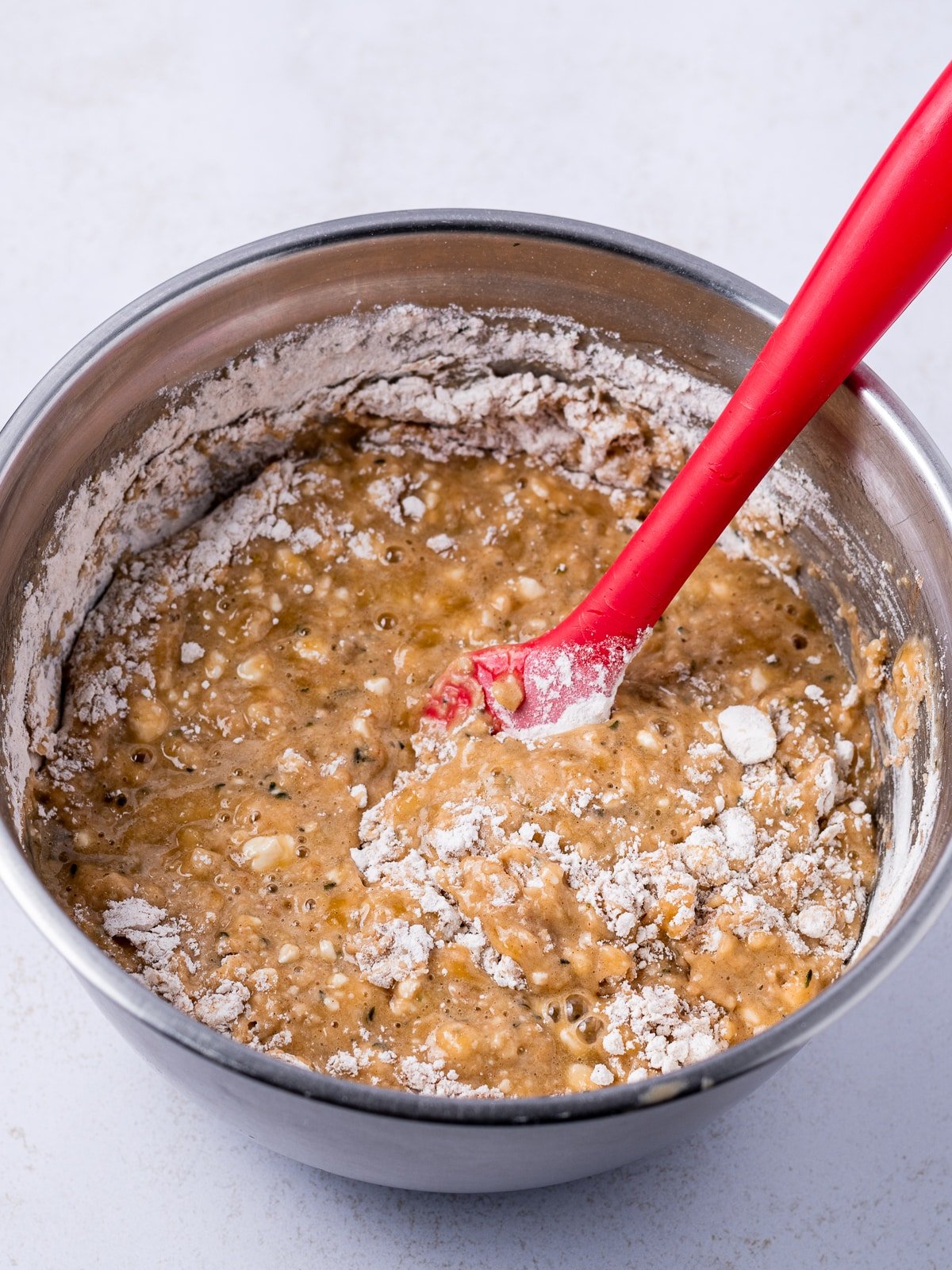 wet and dry ingredients mixed together