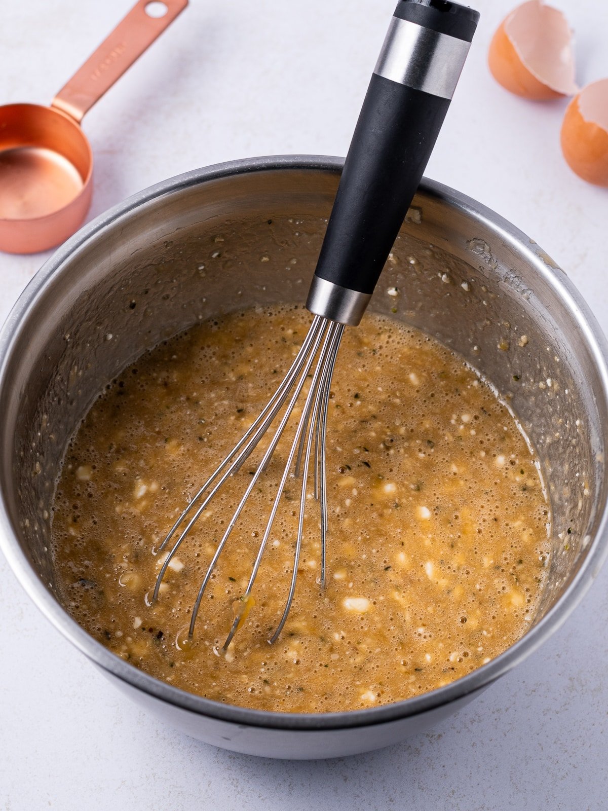 wet ingredients whisked together