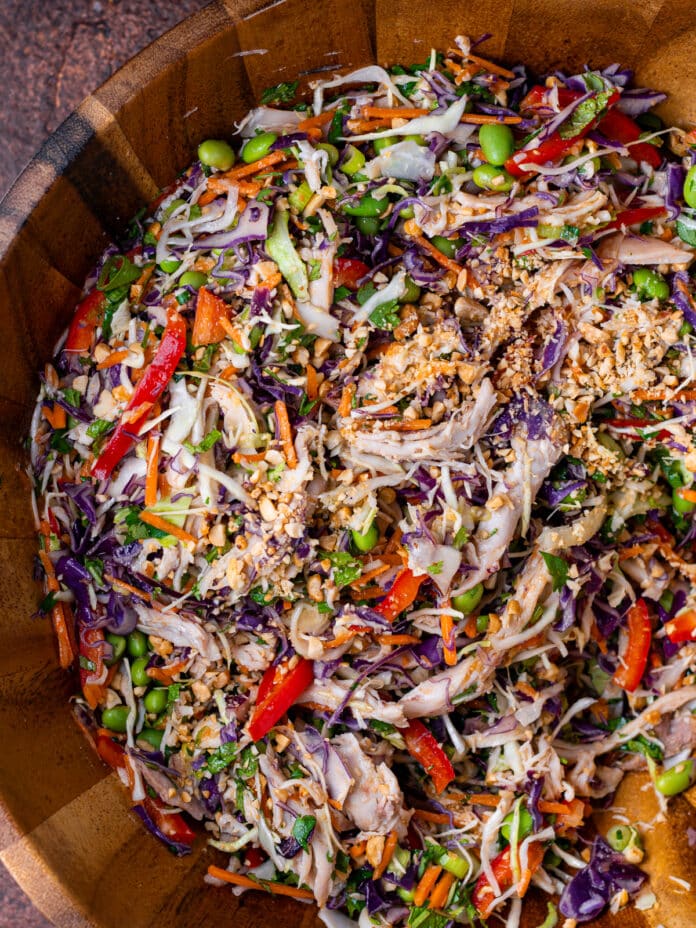 Epic Cabbage Crunch Salad with Roasted Peanut Vinaigrette
