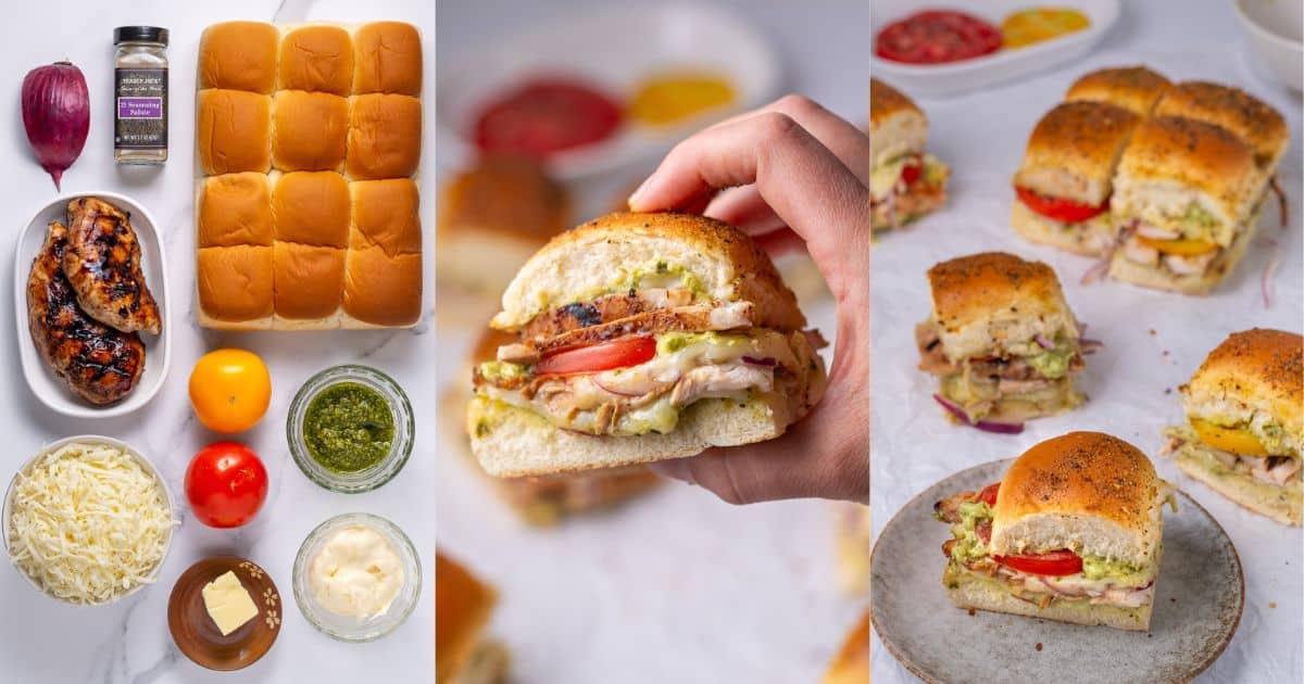 Irresistible Pull Apart Chicken Pesto Sliders - It's A Flavorful Life