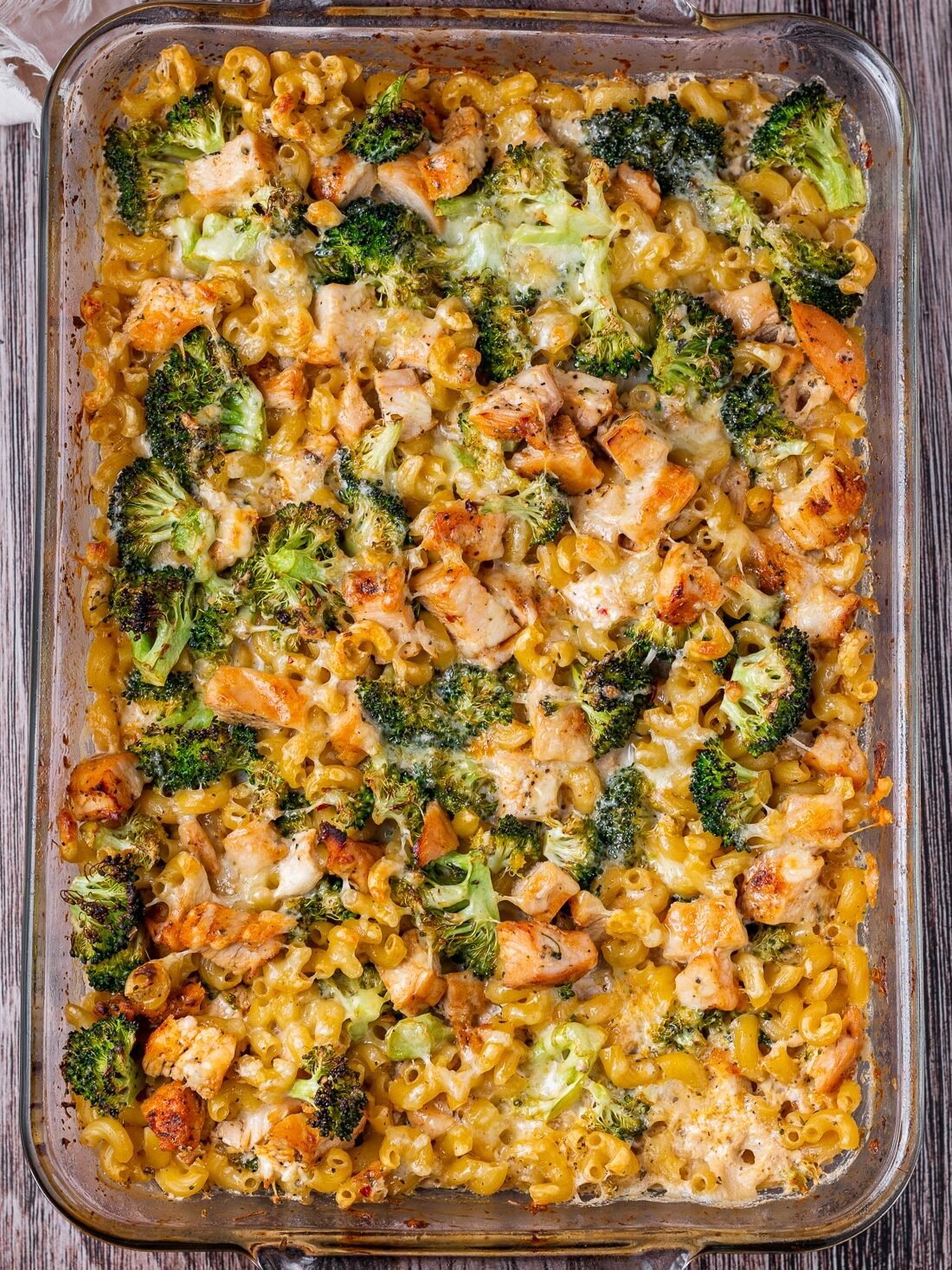 baked chicken and broccoli pasta bake