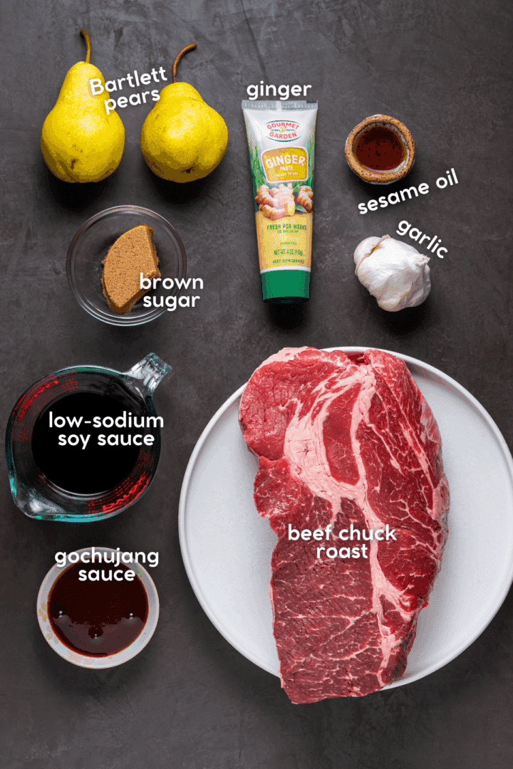 picture of the ingredients needed to make Korean shredded beef