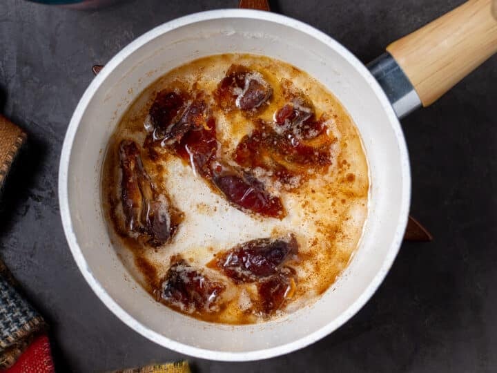 water added to the browned butter dates
