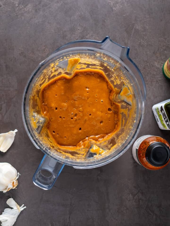 blended korean beef sauce in a blender