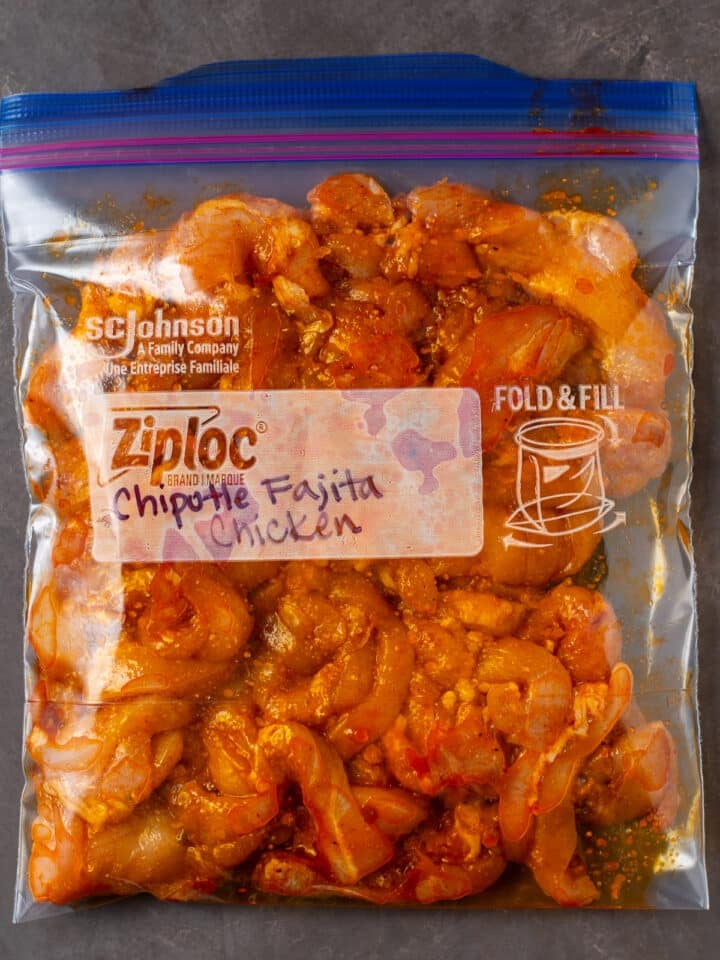 marinated chicken in a Ziplog bag