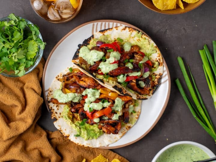 chipotle chicken fajitas on a plate