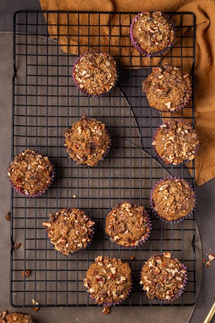 date muffins on a cooling rack
