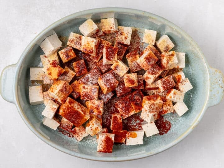 tofu cubes seasoned with spices