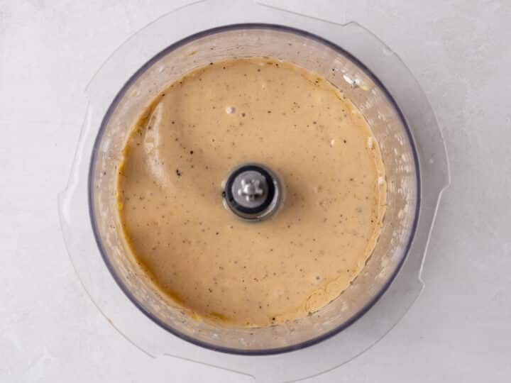 blended ingredients ina food processor