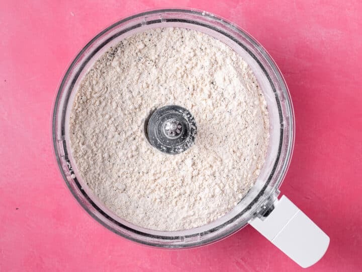 Dry ingredients combined in a food processor